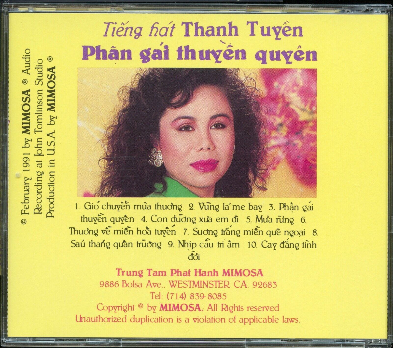 Vietnamese music CD: Phan gai thuyen quyen. Tieng hat Thanh Tuyen. 1991 |  eBay